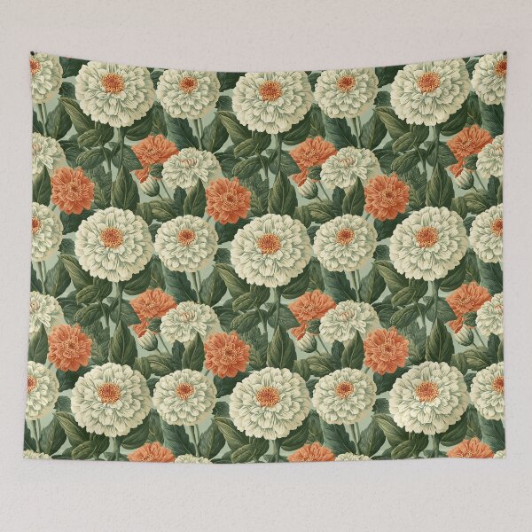 Item preview, Lush Zinnia Floral  - Birthday Flower Pattern - Christmas Gifts For Wife designed and sold by RoyalStarsPatts.