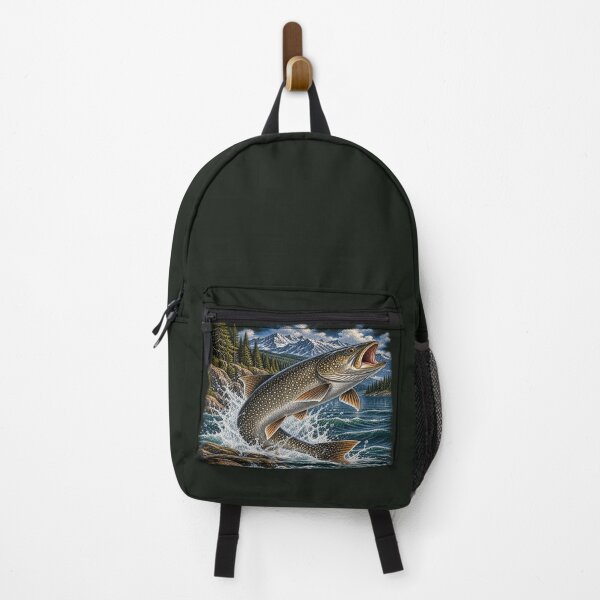Item preview, Lake Trout Fishing – Trophy Lake Trout Wilderness Illustration designed and sold by Northbound Trail.