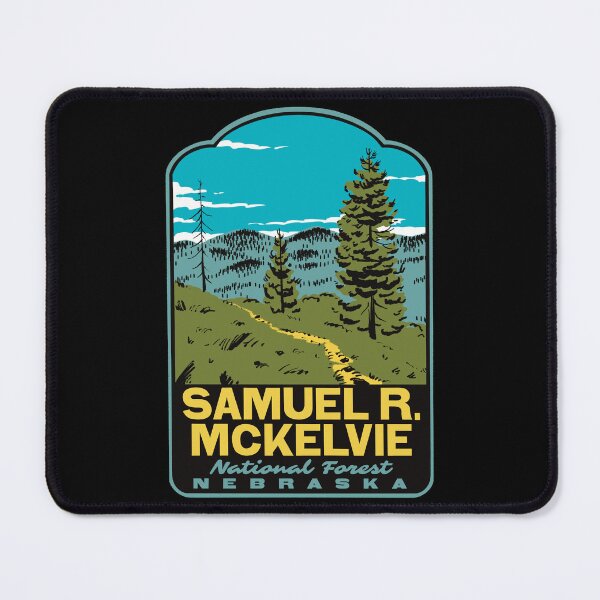 Item preview, Blue Jay Trail Samuel R McKelvie National Forest Retro Art designed and sold by HalpinDesign.