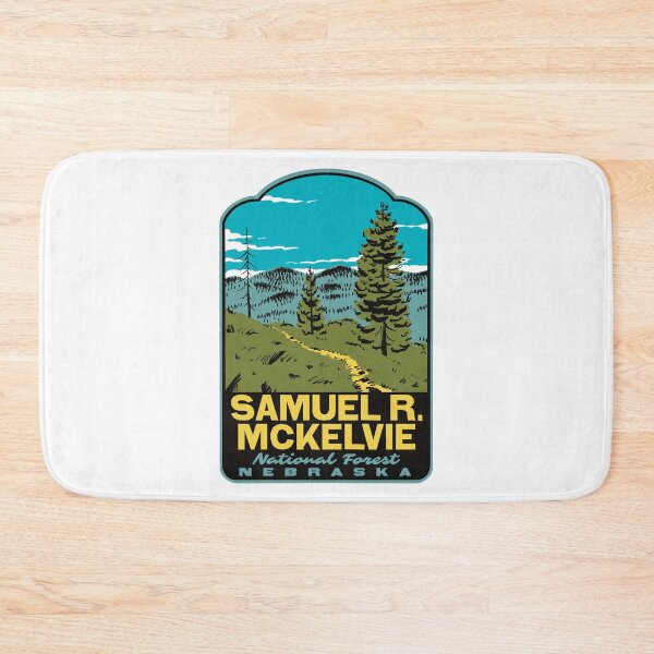 Item preview, Blue Jay Trail Samuel R McKelvie National Forest Retro Art designed and sold by HalpinDesign.