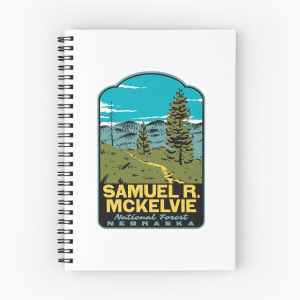 Item preview, Blue Jay Trail Samuel R McKelvie National Forest Retro Art designed and sold by HalpinDesign.