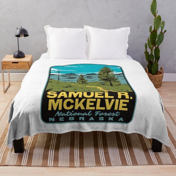 Item preview, Blue Jay Trail Samuel R McKelvie National Forest Retro Art designed and sold by HalpinDesign.