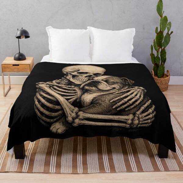 Item preview, Skeleton and Bulldog Embrace Design Halloween designed and sold by rafaeltto.