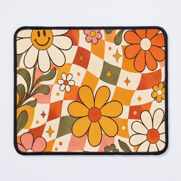 Item preview, Retro Checkerboard & Groovy Flowers designed and sold by teemix.