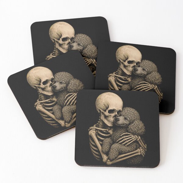 Item preview, Skeleton and Poodle Hugging Design Halloween designed and sold by rafaeltto.