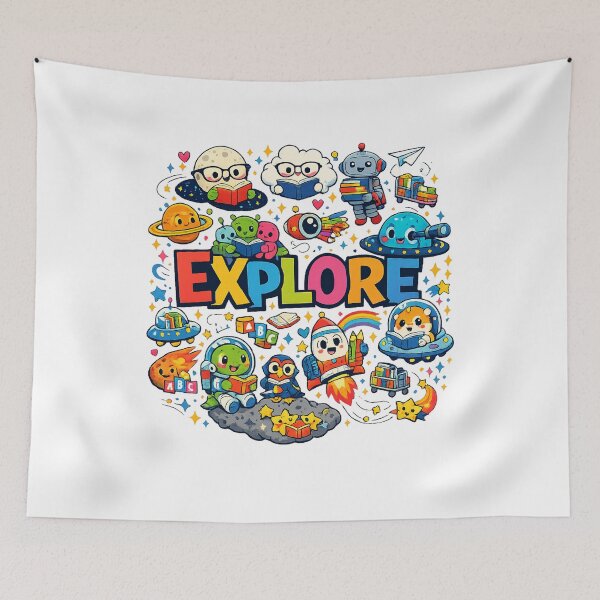 Item preview, Cute Space & Reading "EXPLORE" Back to school  designed and sold by SON SON.