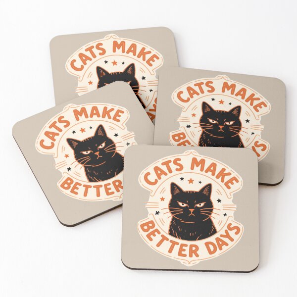 Item preview, CATS MAKE BETTER DAYS – Mischievous Cat With A Deadpan Expression Vintage Cats Design designed and sold by tarkone.