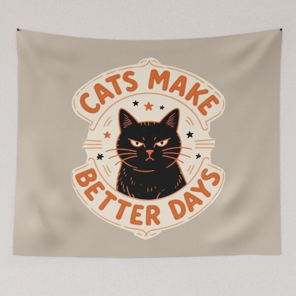 Item preview, CATS MAKE BETTER DAYS – Mischievous Cat With A Deadpan Expression Vintage Cats Design designed and sold by tarkone.