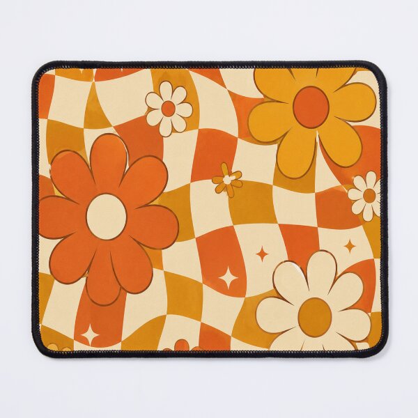 Item preview, Retro Checkerboard Groovy Flowers 70s Vintage Floral designed and sold by teemix.