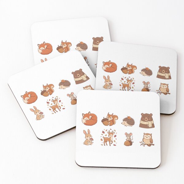 Item preview, Cute Autumn Woodland Animals Sticker Set designed and sold by SassyArtistry.
