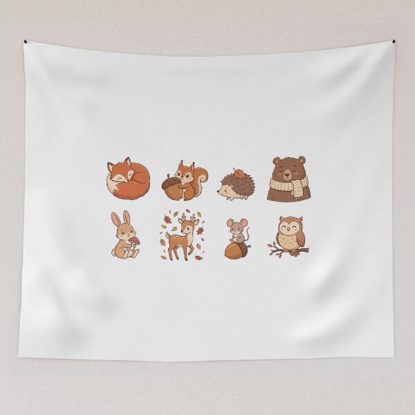 Item preview, Cute Autumn Woodland Animals Sticker Set designed and sold by SassyArtistry.