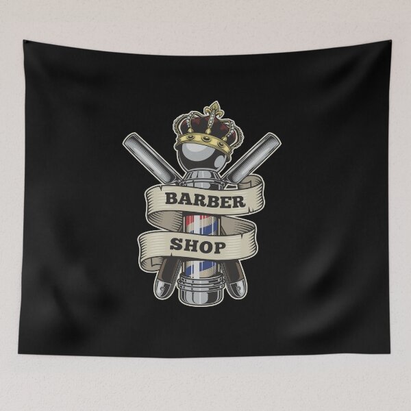 Item preview, Royal Crown Barber Pole Clippers Vintage Emblem Art designed and sold by Barber MD Culture.