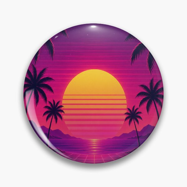 Item preview, Retro Synthwave Sunset Palms designed and sold by teemix.