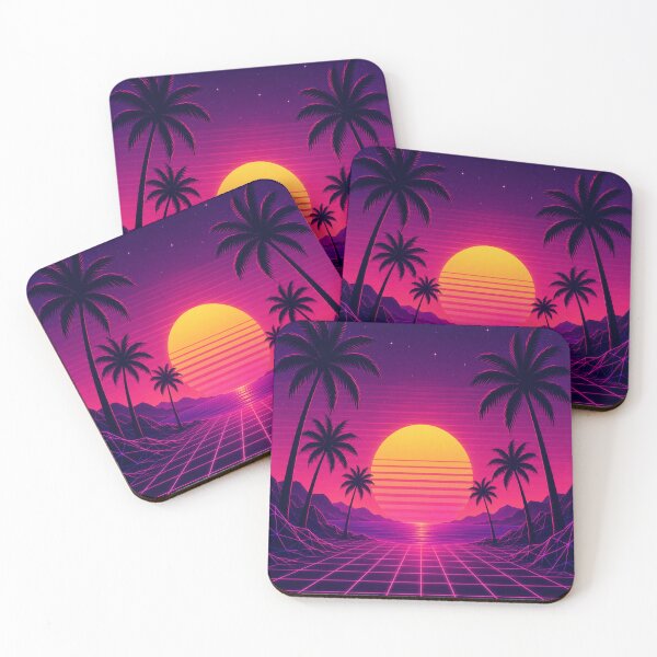 Item preview, Retro Synthwave Sunset Palms designed and sold by teemix.