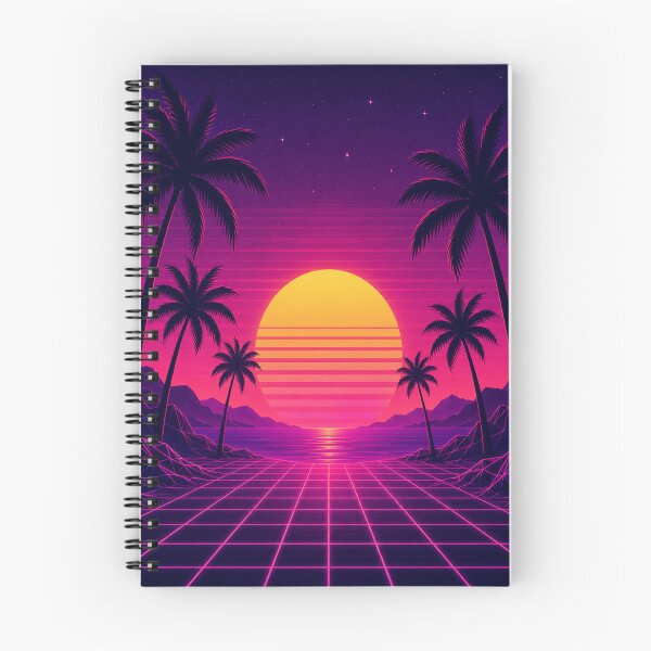 Item preview, Retro Synthwave Sunset Palms designed and sold by teemix.