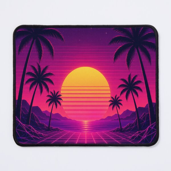 Item preview, Retro Synthwave Sunset Palms designed and sold by teemix.