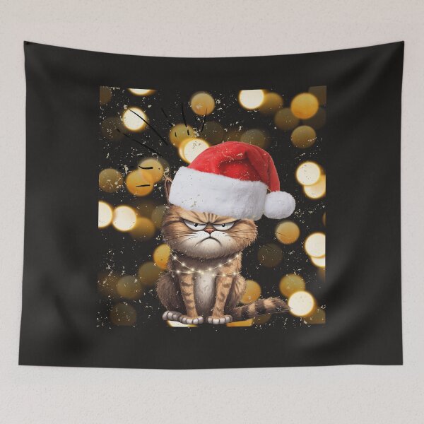 Item preview,  Christmas Cat with Santa Hat designed and sold by MIKEASHOP156.