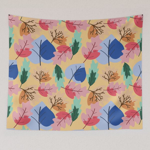 Item preview, Modern Autumn Leaves Seamless Pattern on Yellow Background designed and sold by PowerAntShop.