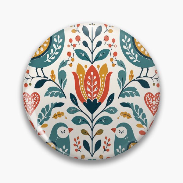 Item preview, Scandinavian Folk Art Floral Pattern designed and sold by teemix.