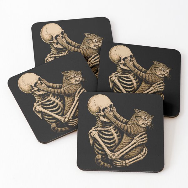 Item preview, Skeleton and Cat Embrace Design Halloween designed and sold by rafaeltto.