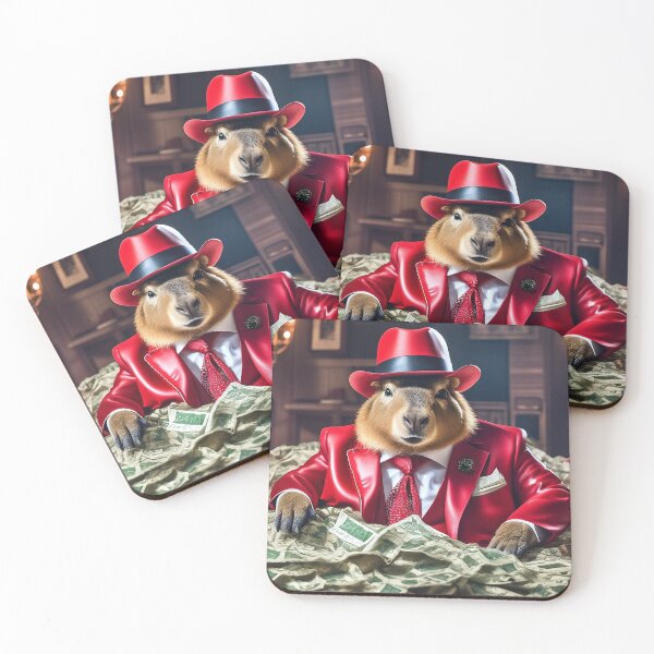 Item preview, Mafia Boss Capybara in Red Suit Money designed and sold by LenNo9881.