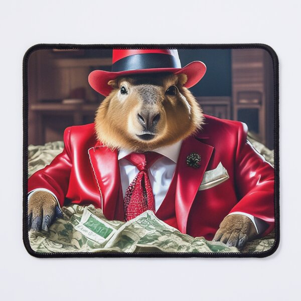 Item preview, Mafia Boss Capybara in Red Suit Money designed and sold by LenNo9881.
