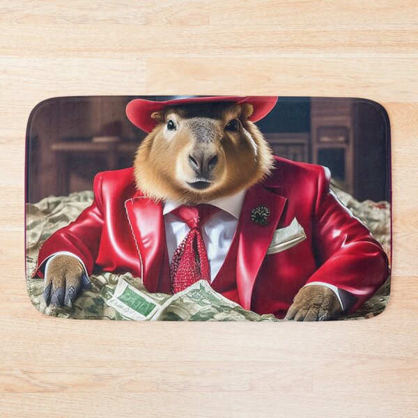 Item preview, Mafia Boss Capybara in Red Suit Money designed and sold by LenNo9881.