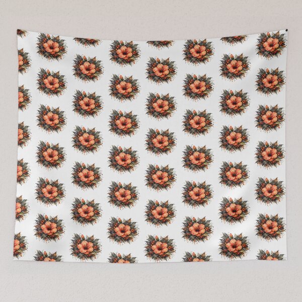 Item preview, Halloween Coral Hibiscus | Tropical Botanical Watercolor designed and sold by Nolmo.