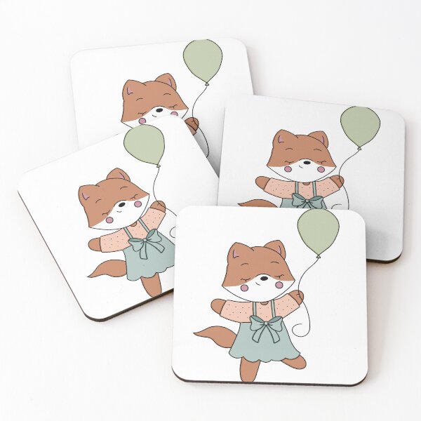 Item preview, Cute Fox with Balloon designed and sold by BrunaBernardes.