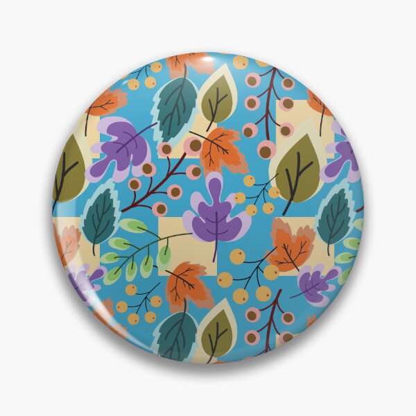 Item preview, Colorful Autumn Leaves Seamless Pattern on Blue Background designed and sold by PowerAntShop.