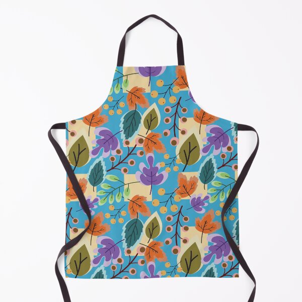 Item preview, Colorful Autumn Leaves Seamless Pattern on Blue Background designed and sold by PowerAntShop.