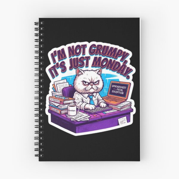 Item preview, I'm Not Grumpy It's Just Monday Cat Office Art designed and sold by DailySparks.