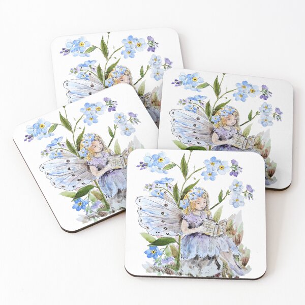 Item preview, hand painted blue forget me not flower fairy  designed and sold by SelenePaintings .