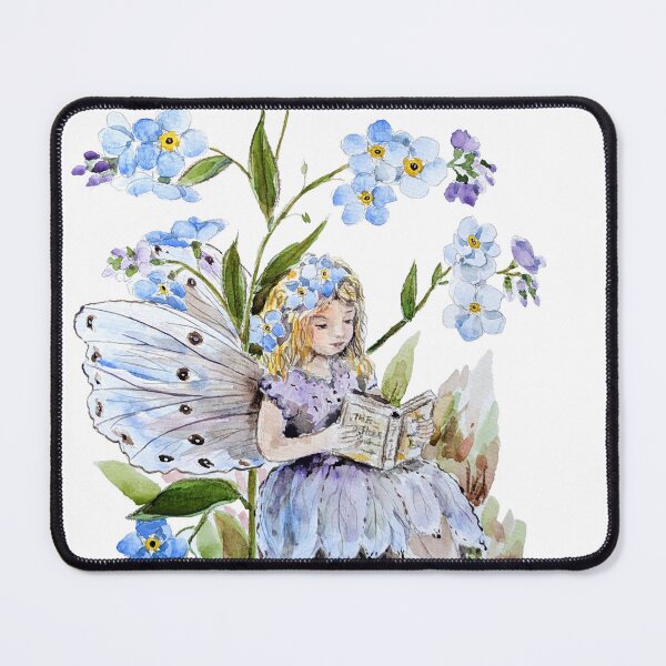 Item preview, hand painted blue forget me not flower fairy  designed and sold by SelenePaintings .
