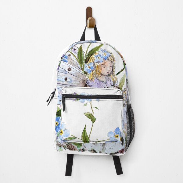 Item preview, hand painted blue forget me not flower fairy designed and sold by SelenePaintings .