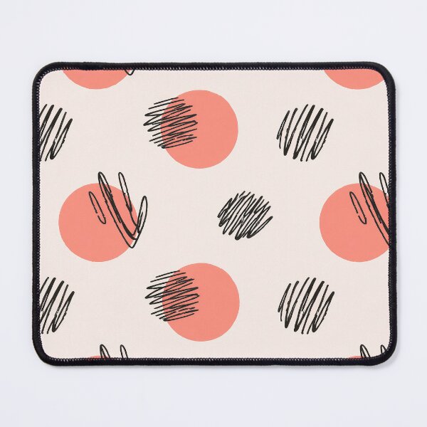 Item preview, Pattern with coral circles and black scribble sketch marks designed and sold by EvgeniiV.