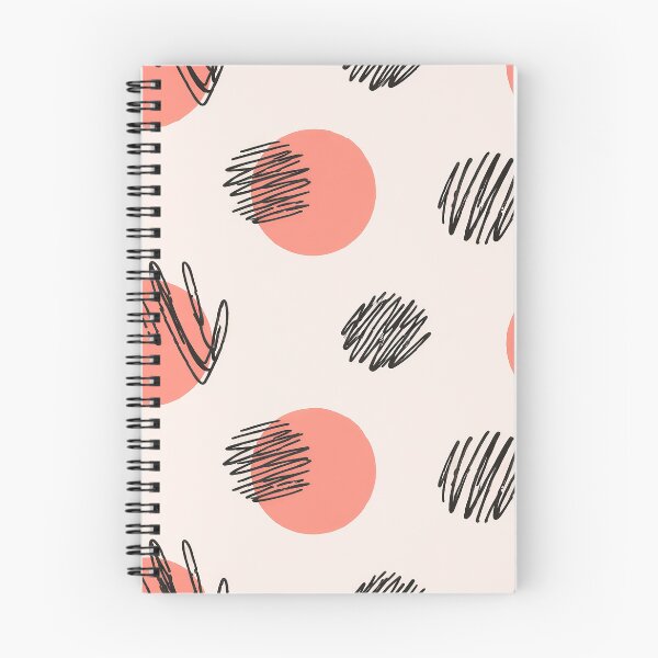 Item preview, Pattern with coral circles and black scribble sketch marks designed and sold by EvgeniiV.