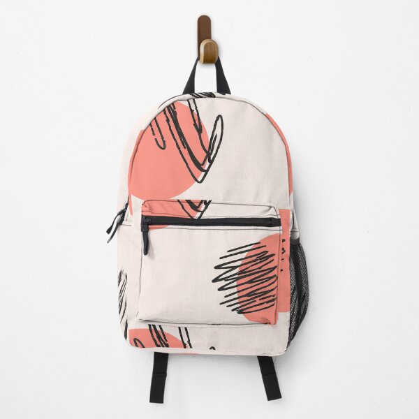 Item preview, Pattern with coral circles and black scribble sketch marks designed and sold by EvgeniiV.
