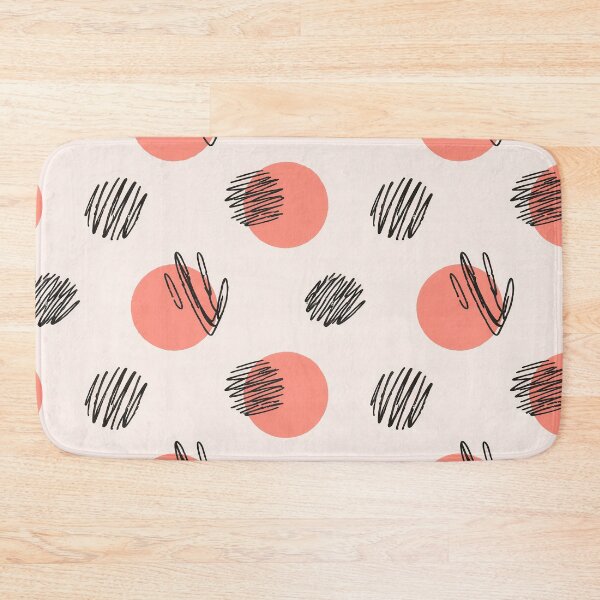 Item preview, Pattern with coral circles and black scribble sketch marks designed and sold by EvgeniiV.