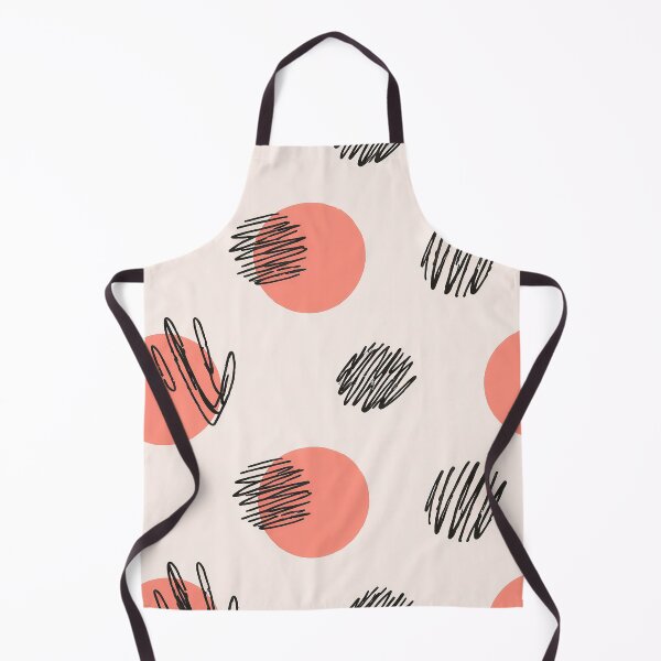 Item preview, Pattern with coral circles and black scribble sketch marks designed and sold by EvgeniiV.