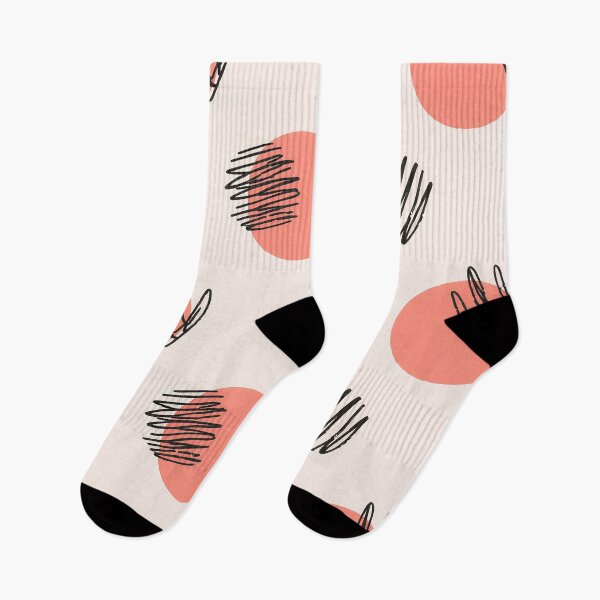 Item preview, Pattern with coral circles and black scribble sketch marks designed and sold by EvgeniiV.