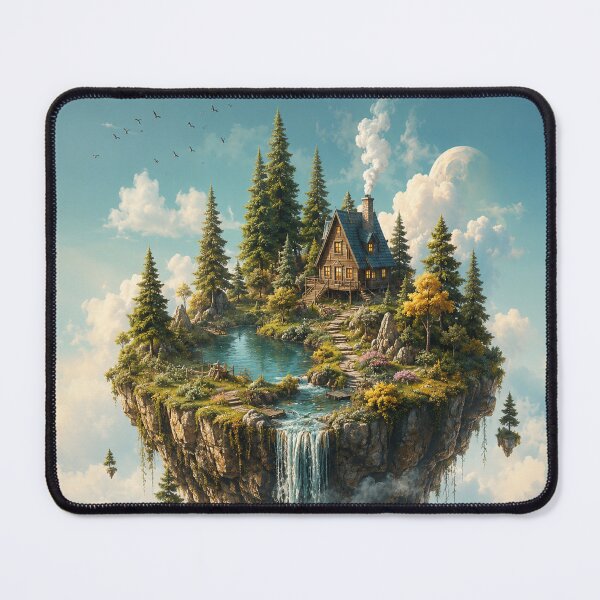 Item preview, Surreal Floating Island Ecosystem Fantasy Art designed and sold by teemix.