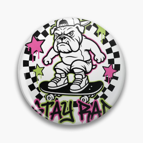 Item preview, Stay Rad Cool Bulldog Skater Pop Punk designed and sold by BobbyTee Merch.