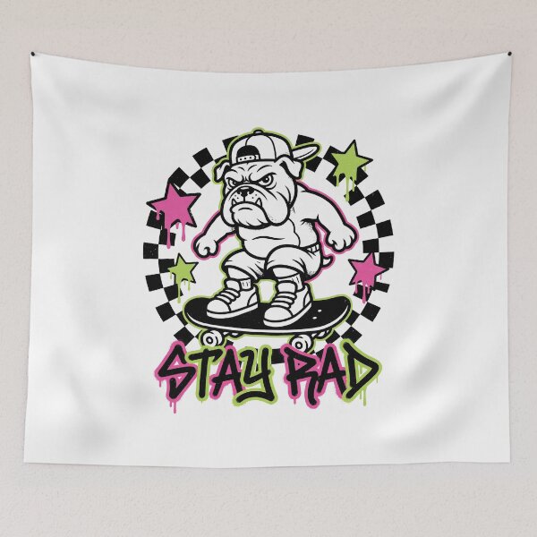 Item preview, Stay Rad Cool Bulldog Skater Pop Punk designed and sold by BobbyTee Merch.