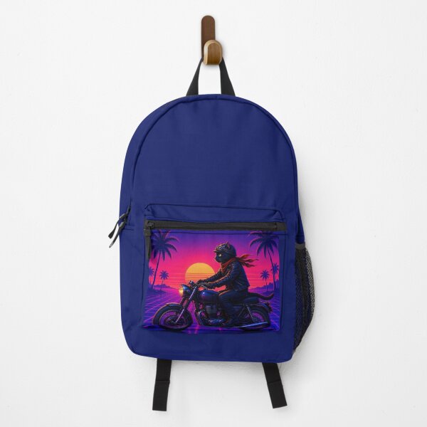 Item preview, Synthwave Cat Rider – Retro Motorcycle Artwork designed and sold by Dogandesighn.