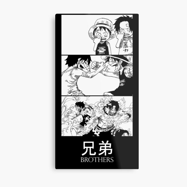 兄弟/Brothers: Portgas D Ace and Monkey D Luffy Metal Print