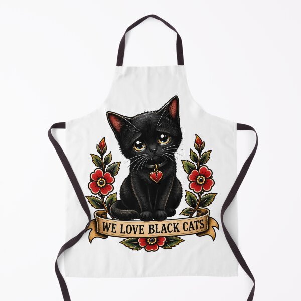 Item preview, Cute Black Cat We Love Black Cats Tattoo designed and sold by Old's Cool Cat Studio.