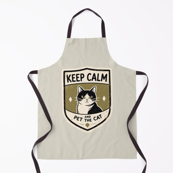 Item preview, KEEP CALM AND PET THE CAT – Confident Retro Illustrated Cat Vintage Cats Design designed and sold by tarkone.