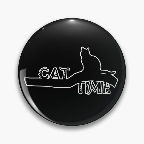 Item preview, Minimalist Black Cat Silhouette Whimsical Cat Time Typography Art designed and sold by artistomake.