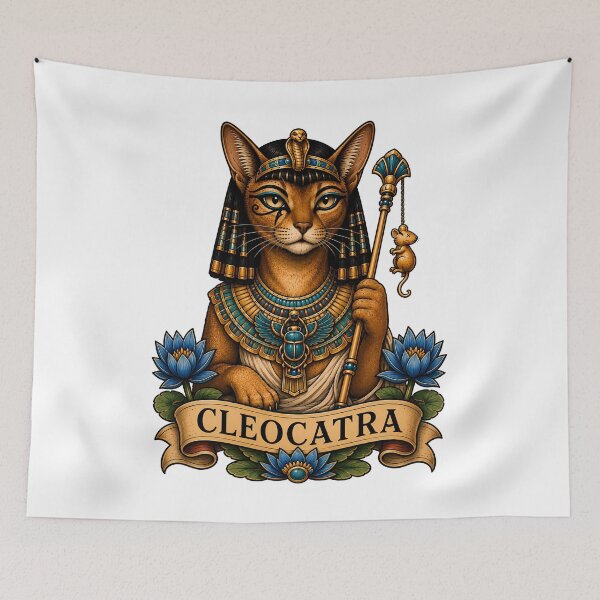 Item preview, Cleocatra Egyptian Pharaoh Cat Tattoo Art designed and sold by Old's Cool Cat Studio.